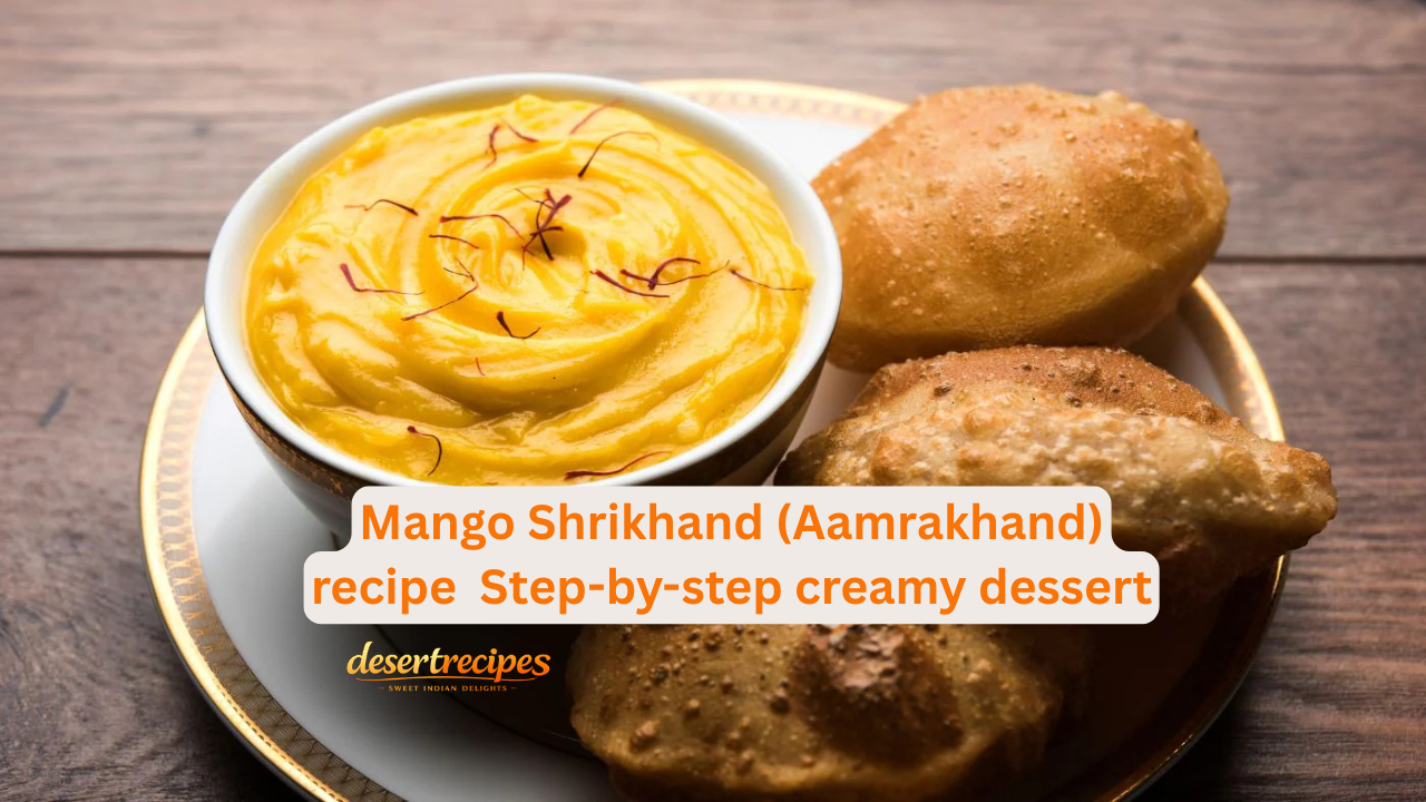 Mango Shrikhand (Aamrakhand) recipe step-by-step creamy dessert